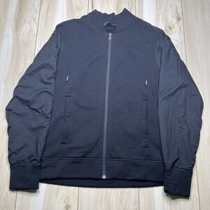 Lululemon Mens Performance Zip Vented Bomber Hybrid Sweater Size Medium Black